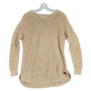 Rip Curl Sweater Jumper M Women Beige Marled Mesh Semi Sheer Summer Wgt Cotton